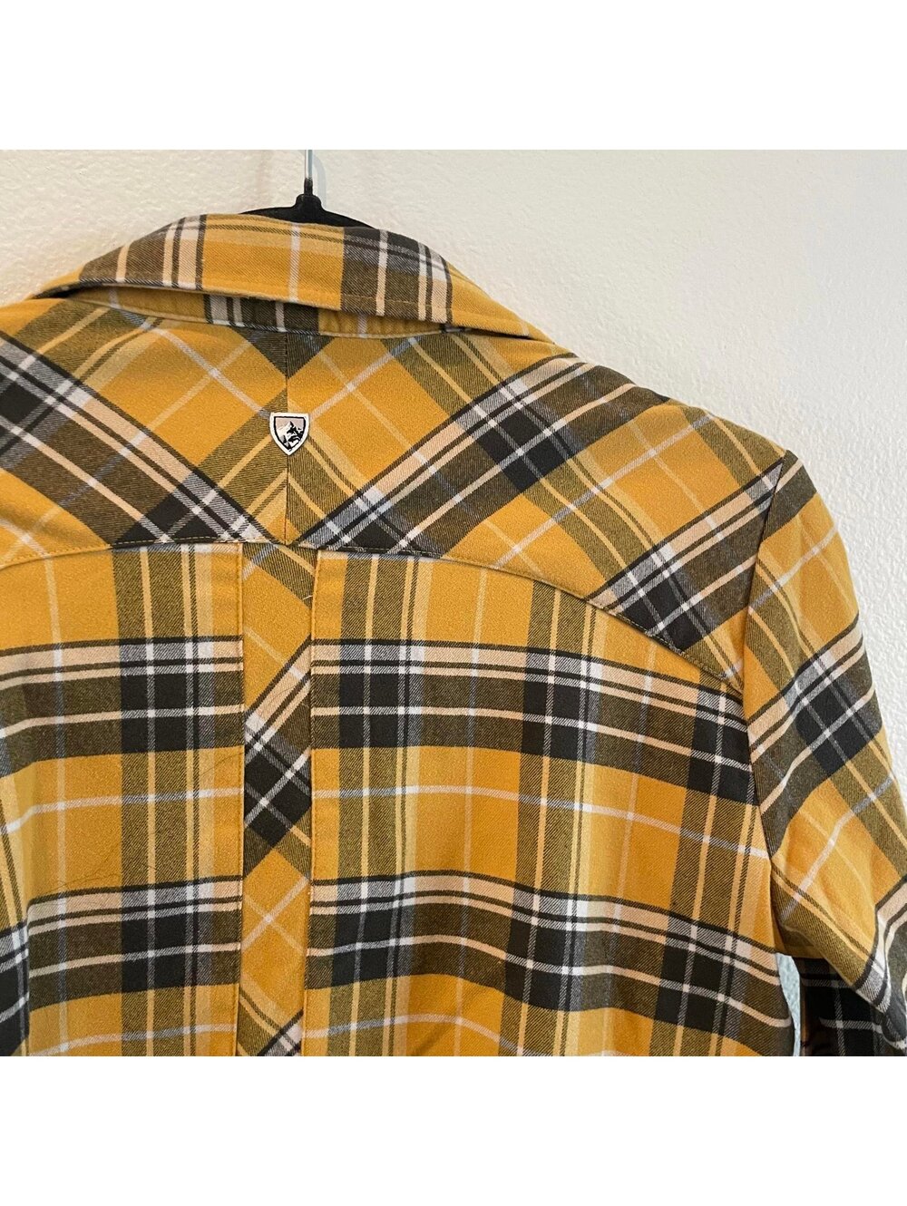keen Stylish Plaid Long Sleeve Shirt - Yellow and Black - Picture 6 of 8
